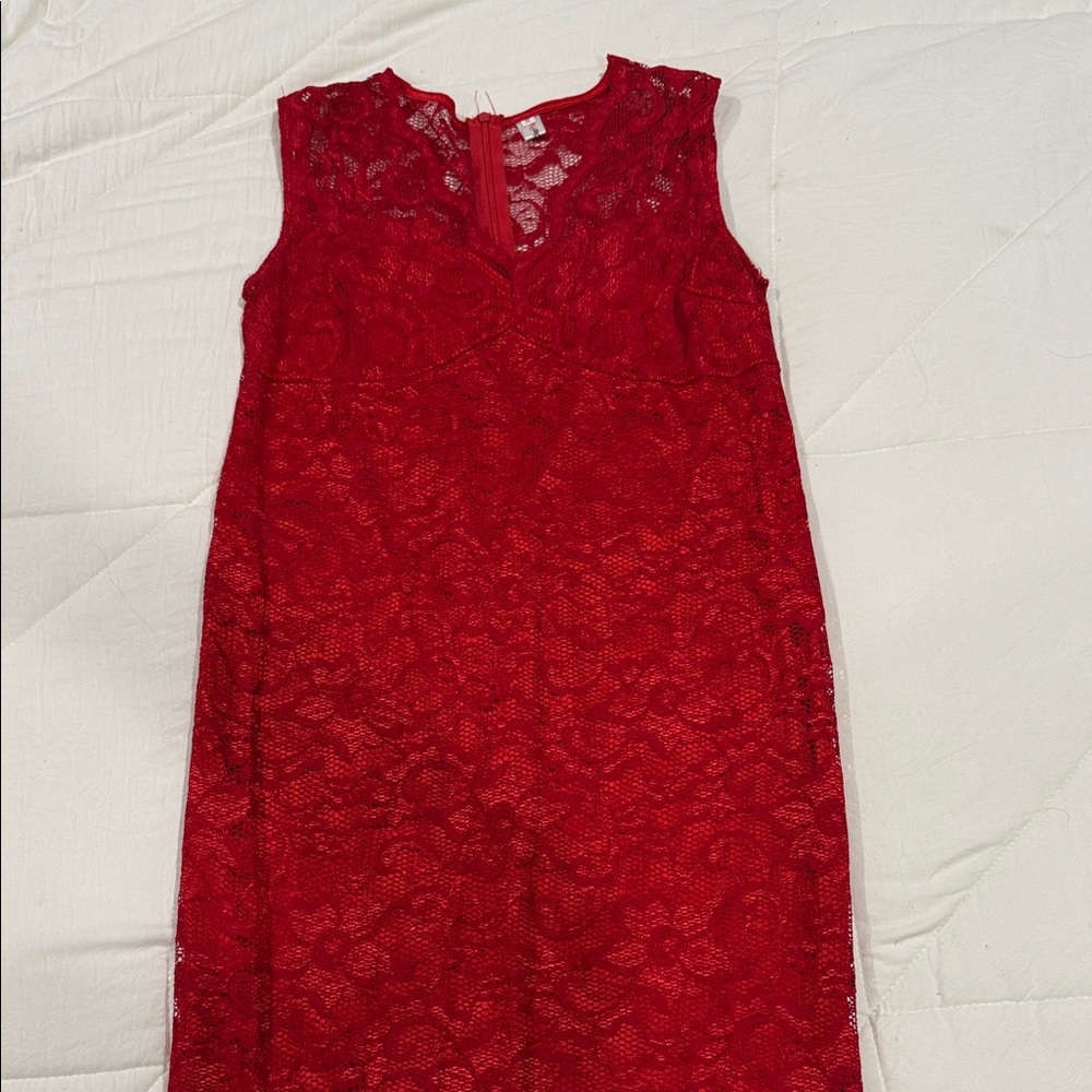 Elegant Red Lace Nightgown